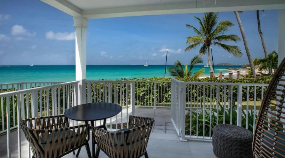 Beachfront King, Guest Room, One King, Sofa Bed, Beachfront, Patio at Buoy Haus Beach Resort St. Thomas