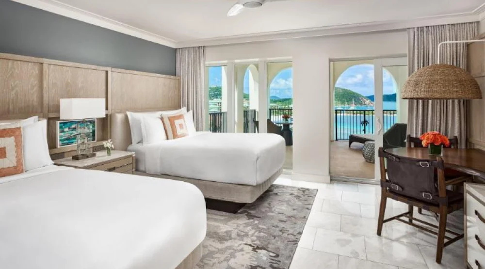 Club Oceanfront Double, Club Lounge Access, Guest Room, Two Queen, Oceanfront, Balcony at The Ritz-Carlton St Thomas