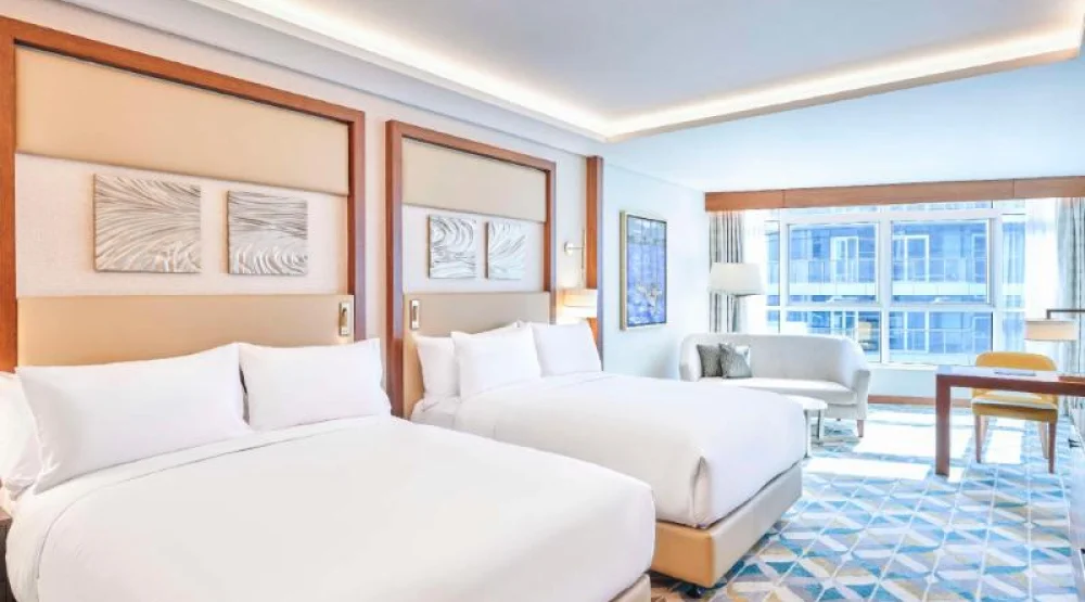 Two Queen Beds Executive Room Partial Nile at Hilton Cairo Nile Maadi