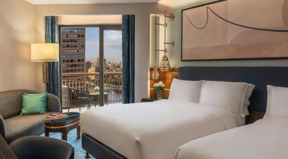 Luxury Double Room with Two Double Beds and Panoramic Nile View at Sofitel Cairo Downtown Nile