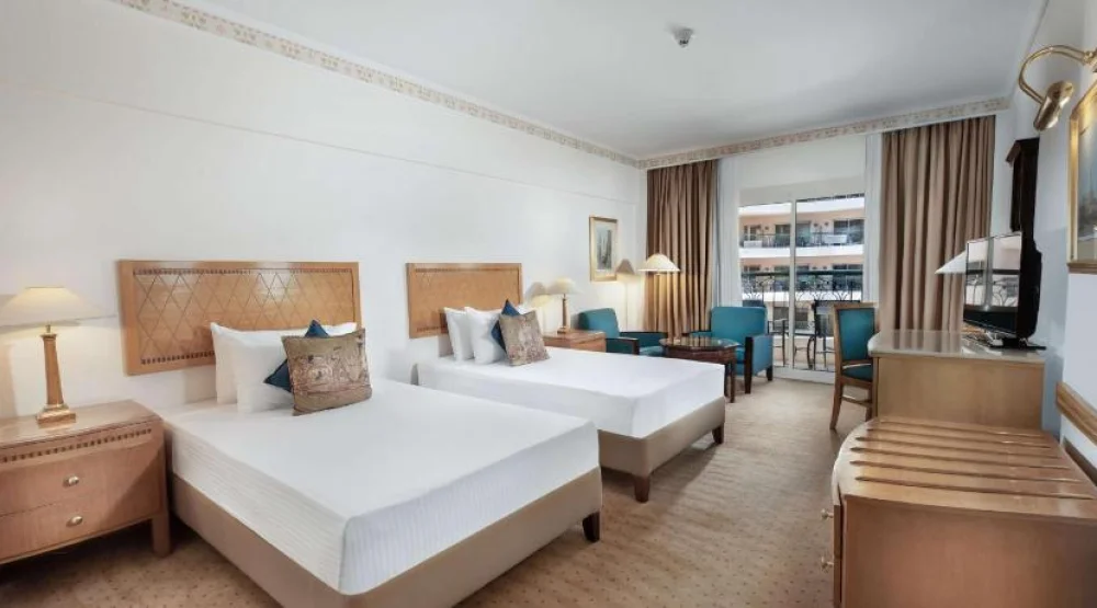 Classic Room Patio View King Bed at Steigenberger Nile Palace Luxor