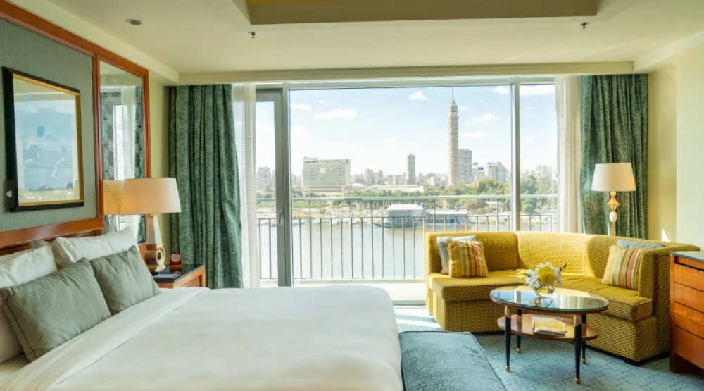 Deluxe Guest Room, One King, Nile View at The Nile Ritz-Carlton Cairo
