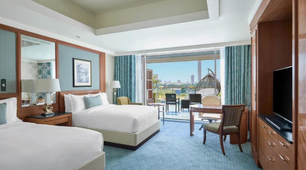 Deluxe Guest Room, Two Double, Nile View, Terrace at The Nile Ritz-Carlton Cairo