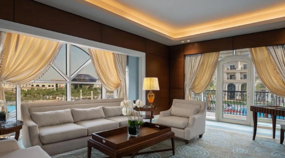 St. Regis Suite, One Bedroom Suite, One King, Pool View, City View, Balcony at The St. Regis New Capital Cairo