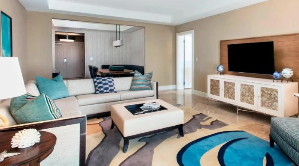 Presidential, One Bedroom Presidential Suite, One King, Sofa Bed, Bay View, High Floor, Balcony at Playa Largo Resort & Spa Autograph Collection