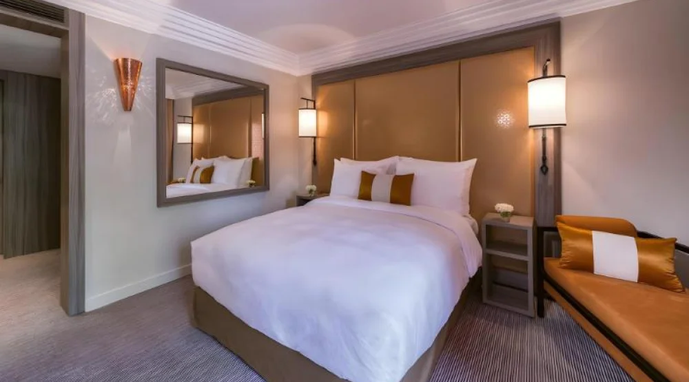 Superior Room One King-size Bed Terrace and Pool View at Movenpick Hotel Mansour Eddahbi