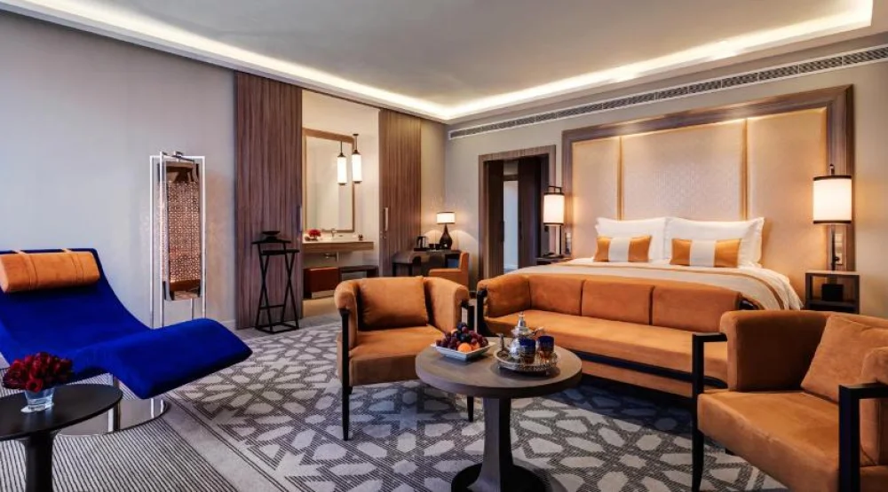 Prestige King Suite with Living  Room and Sofa at Movenpick Hotel Mansour Eddahbi