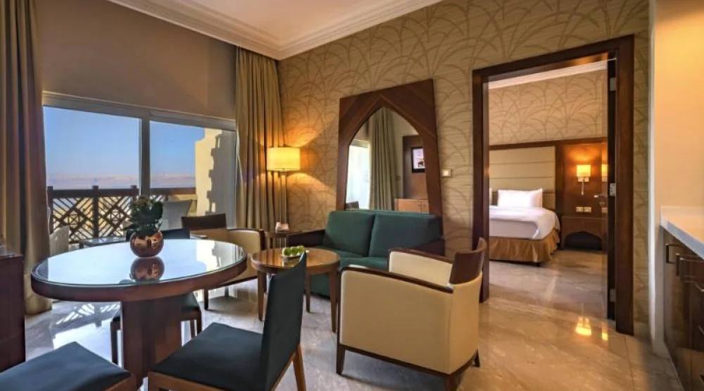 One King Bed One Bedroom Suite Sea View at Crowne Plaza Jordan Dead Sea Resort