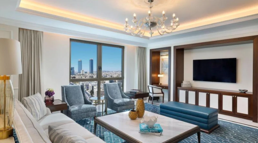 Presidential, Suite, Bedroom 1: One King, Bedroom 2: Two Queen, Skyline View at The Ritz-Carlton Hotel Amman