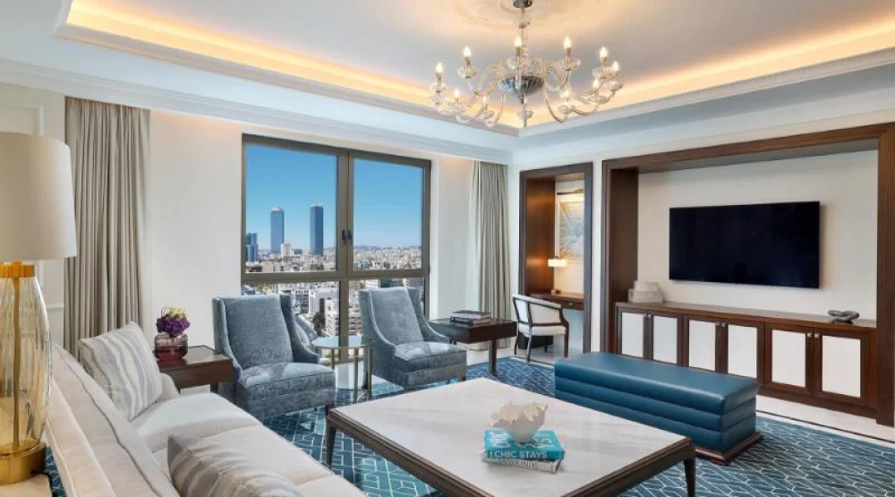 Majestic, Suite, Bedroom 1: One King, Bedroom 2: Two Queen, Skyline View at The Ritz-Carlton Hotel Amman