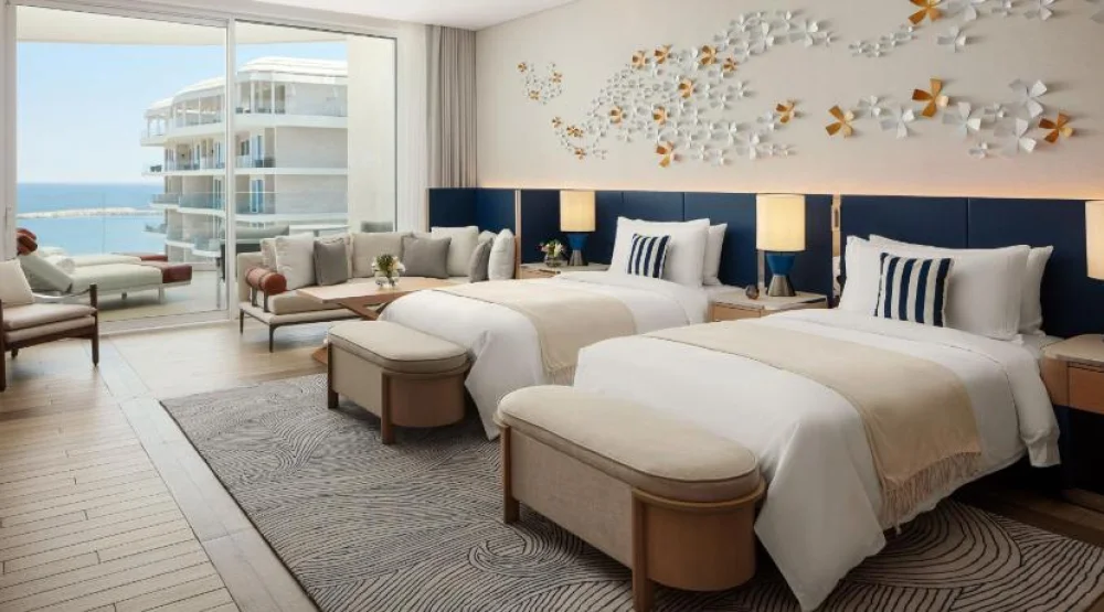 Deluxe Twin Room with Balcony and Sea View at The St. Regis Al Mouj Muscat Resort