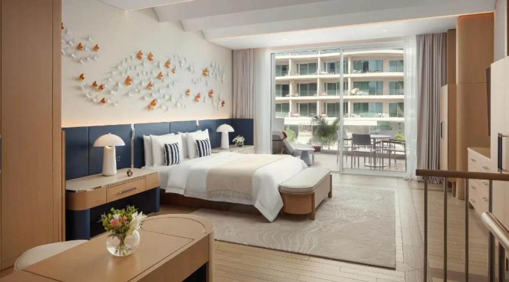 Coral Duplex One Bedroom King Suite with Balcony and Sea View at The St. Regis Al Mouj Muscat Resort