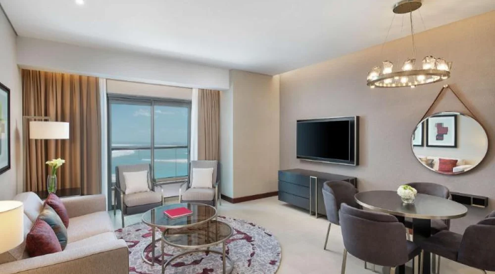 Deluxe One Bedroom Suite W Balcony Sea View at Hilton Doha The Pearl