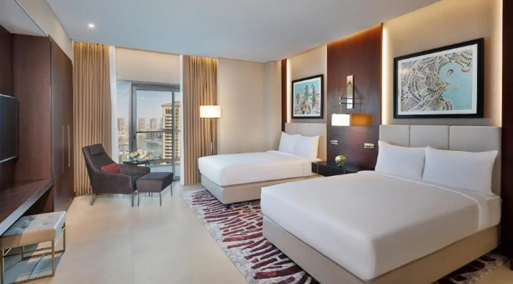 Two Double Beds Guest Room at Hilton Doha The Pearl
