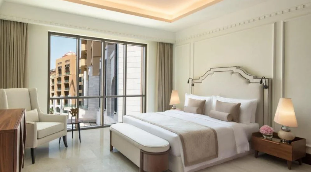 Three Bedroom Suite, Bedroom 1: One King, Bedroom 2: One King, Bedroom 3: Two Twin, Marina View, Balcony at The St. Regis Marsa Arabia Island The Pearl Qatar