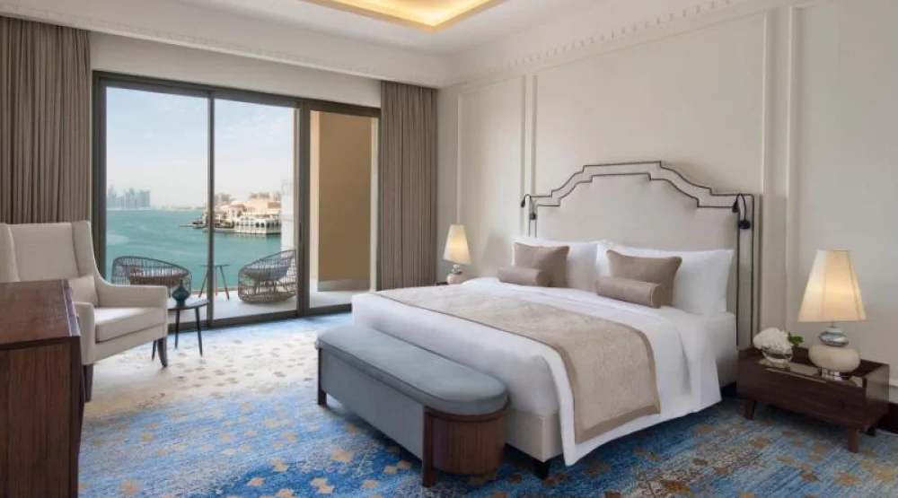 Royal Island, Three Bedroom Suite, Bedroom 1: One King, Bedroom 2: One King, Bedroom 3: Two Twin, Sea View at The St. Regis Marsa Arabia Island The Pearl Qatar