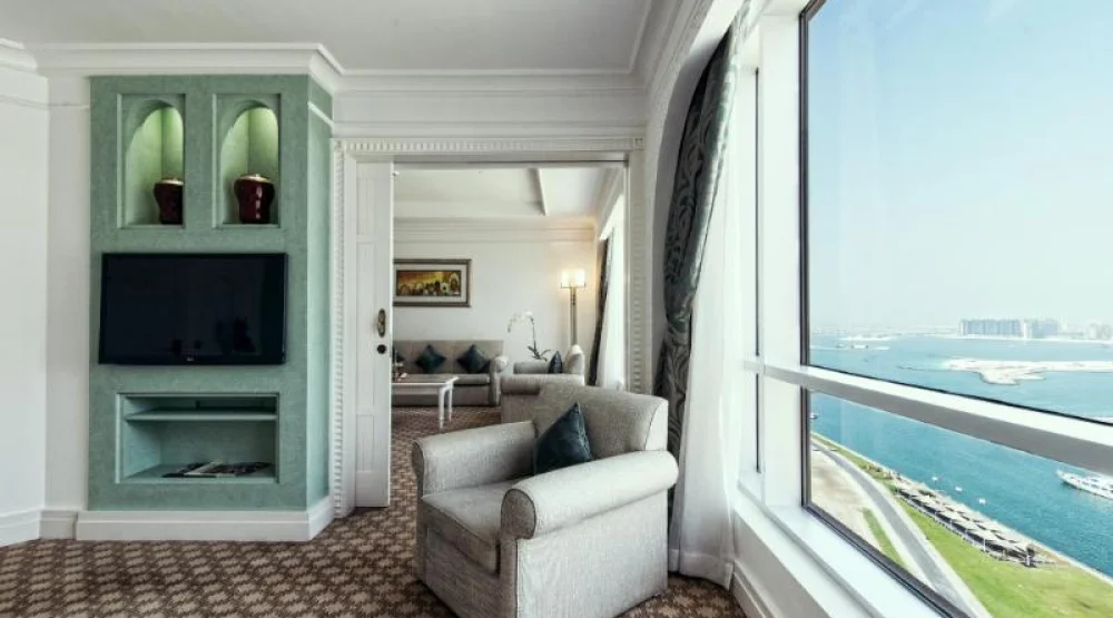 Family Suite, Larger Guest Room, One King, Partial Ocean View at Al Habtoor Grand Resort Autograph Collection
