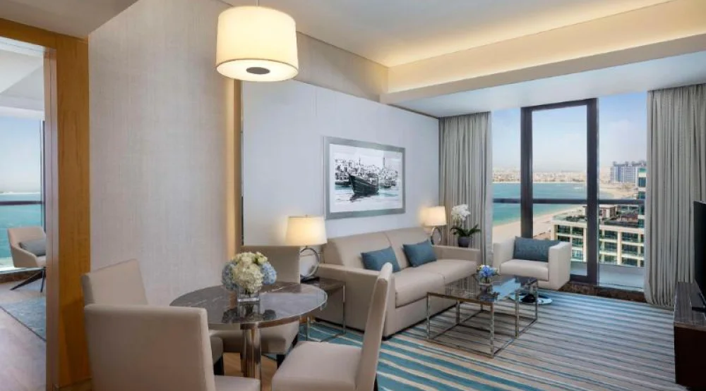 Deluxe One Bedroom Suite Sea View Balconies at Hilton Dubai Palm Jumeirah