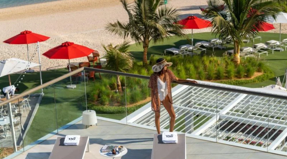 Two Bedroom Family Suite One King Two Twin Palm Suite View at Th8 Palm Dubai Beach Resort Vignette Collection