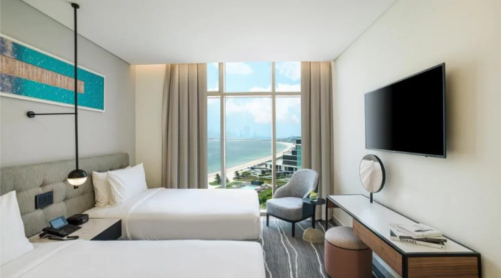 Two Twin Deluxe Palm Sea View at Th8 Palm Dubai Beach Resort Vignette Collection