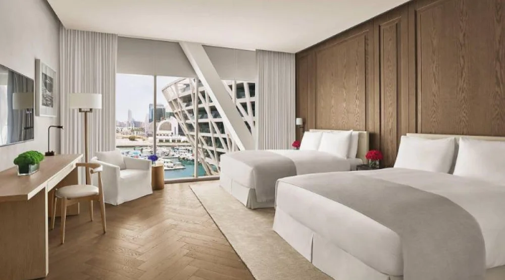 Premier Deluxe, Guest Room, Two Queen, Marina View, Balcony at The Abu Dhabi Edition
