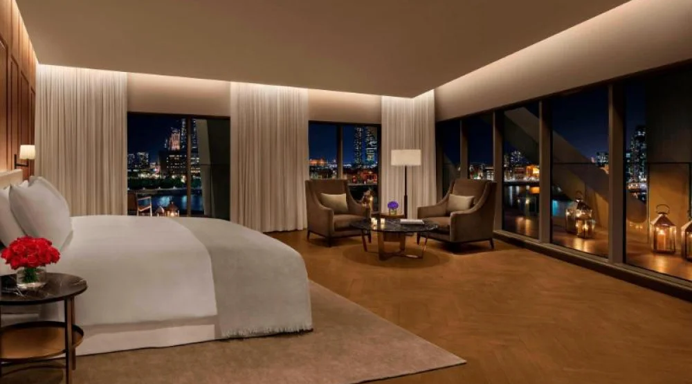 Three Bedroom Penthouse Suite, Bedroom 1: One King, Bedroom 2: Two Queen, Bedroom 3: Two Twin, Marina View at The Abu Dhabi Edition