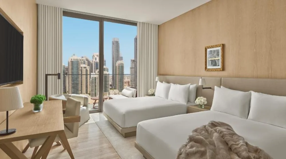 Guest Room, Two Queen, Balcony at The Dubai Edition