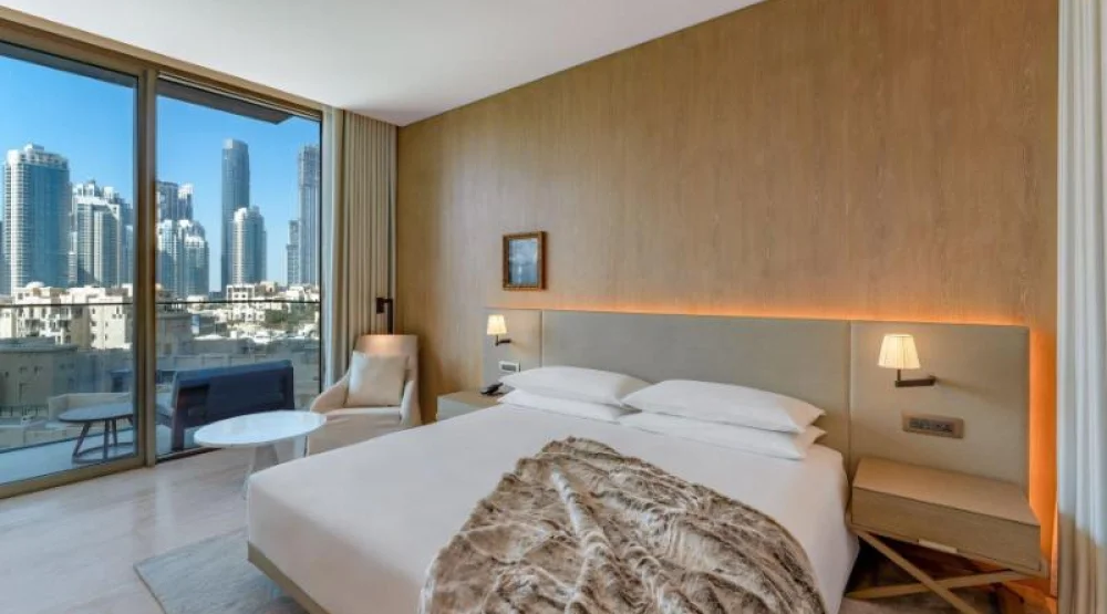 Edition Connecting Rooms, Family Room, Bedroom 1: One King, Bedroom 2: Two Queen, Balcony at The Dubai Edition