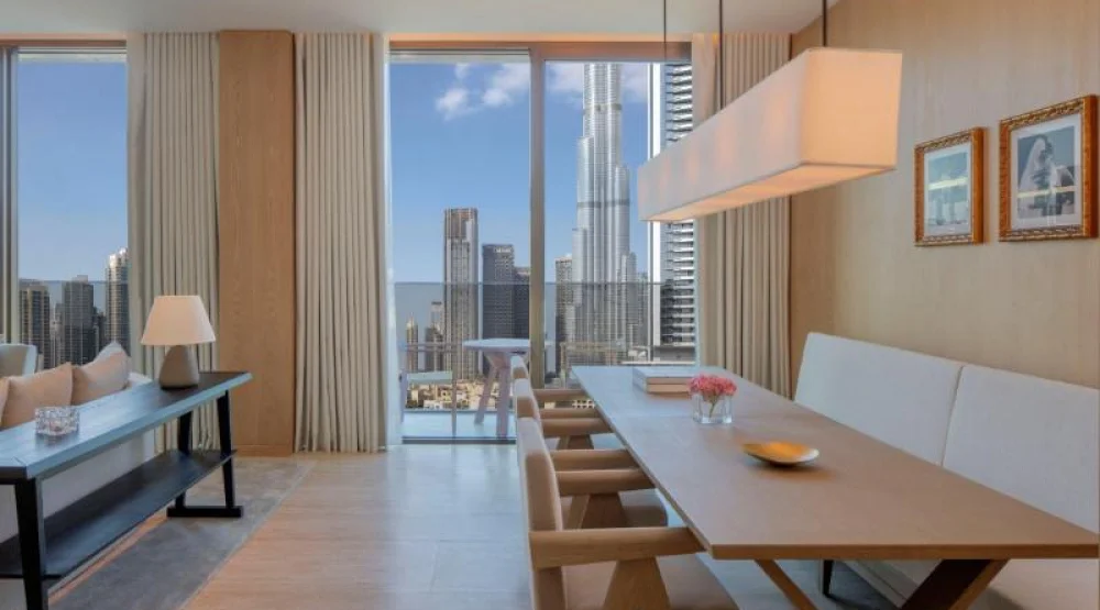 Premier Suite, One Bedroom Suite, One King, Burj Khalifa View, Balcony at The Dubai Edition