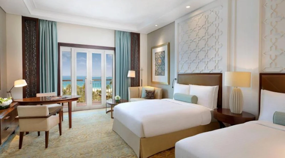 Ocean View Twin Room, Guest Room, Two Queen, Ocean Facing View, Balcony at The Ritz Carlton Dubai
