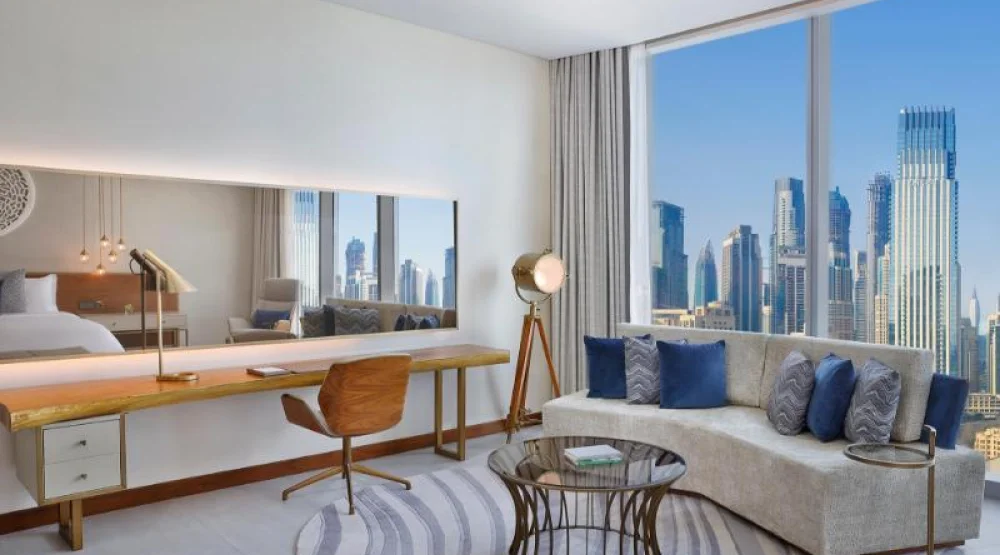 Family Room, Interleading Guest Room, Bedroom 1: One King, Bedroom 2: Two Twin, Dubai Downtown View at The St. Regis Downtown Dubai