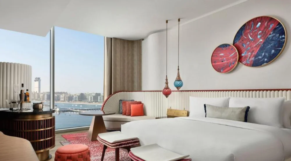 Spectacular, Guest Room, One King, Sea View, High Floor, Balcony at W Dubai Mina Seyahi