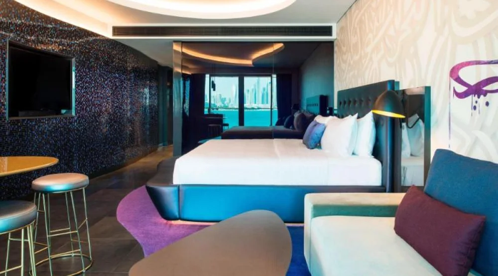 Spectacular Room, Guest Room, One King, Palm Jumeirah View, Balcony at W Dubai The Palm