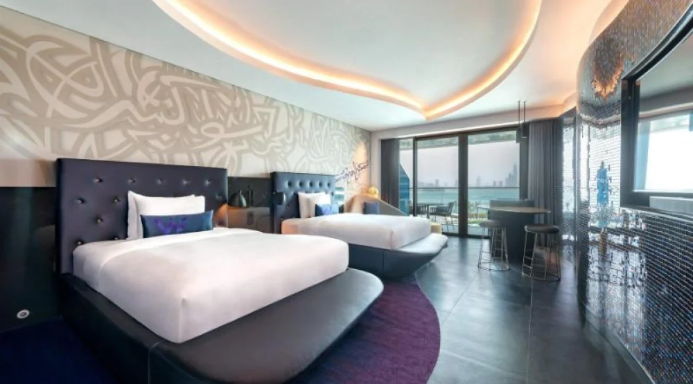 Spectacular Room, Guest Room, Two Double, Palm Jumeirah View, Balcony at W Dubai The Palm