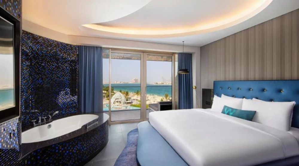 Mega, Two Bedroom Family Suite, Bedroom 1: One King, Bedroom 2: Two Double, Palm Jumeirah View at W Dubai The Palm