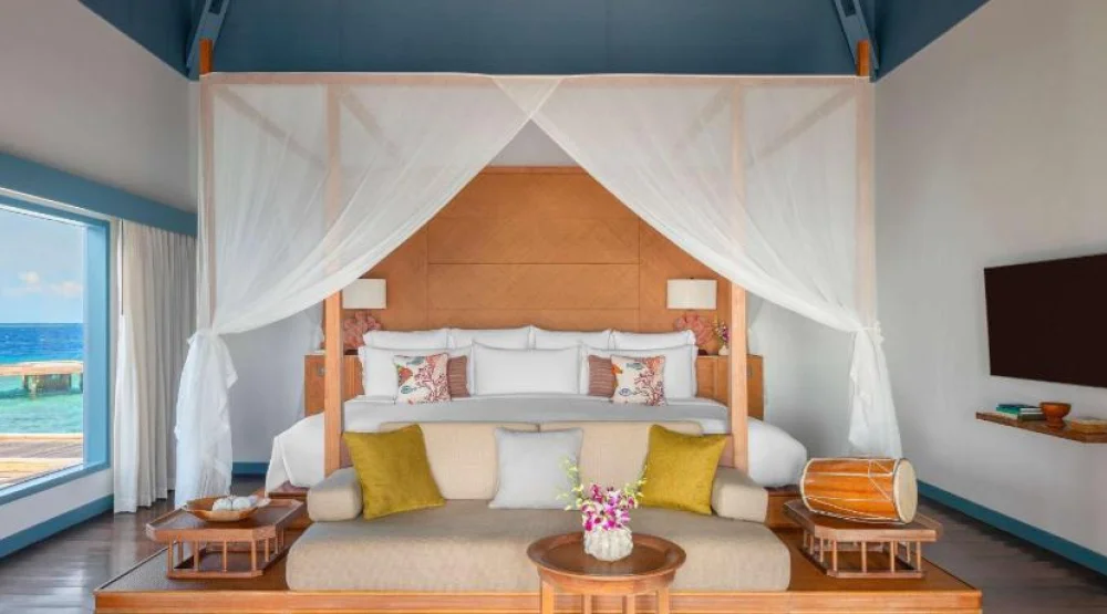 Sunset Overwater Villa with Private Pool at Raffles Maldives Meradhoo