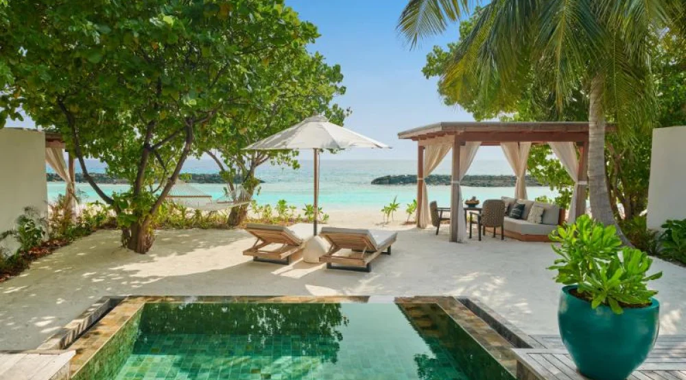 Sunrise Beach Villa with Pool at Sirru Fen Fushi Maldives Private Lagoon Resort