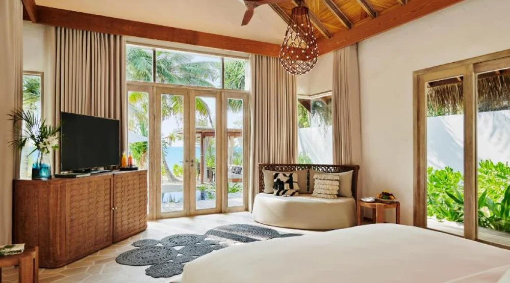 Sunset Beach Villa with Pool at Sirru Fen Fushi Maldives Private Lagoon Resort