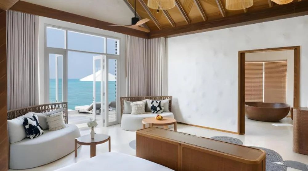 Three Bedroom Sunset Water Villa with Pool at Sirru Fen Fushi Maldives Private Lagoon Resort