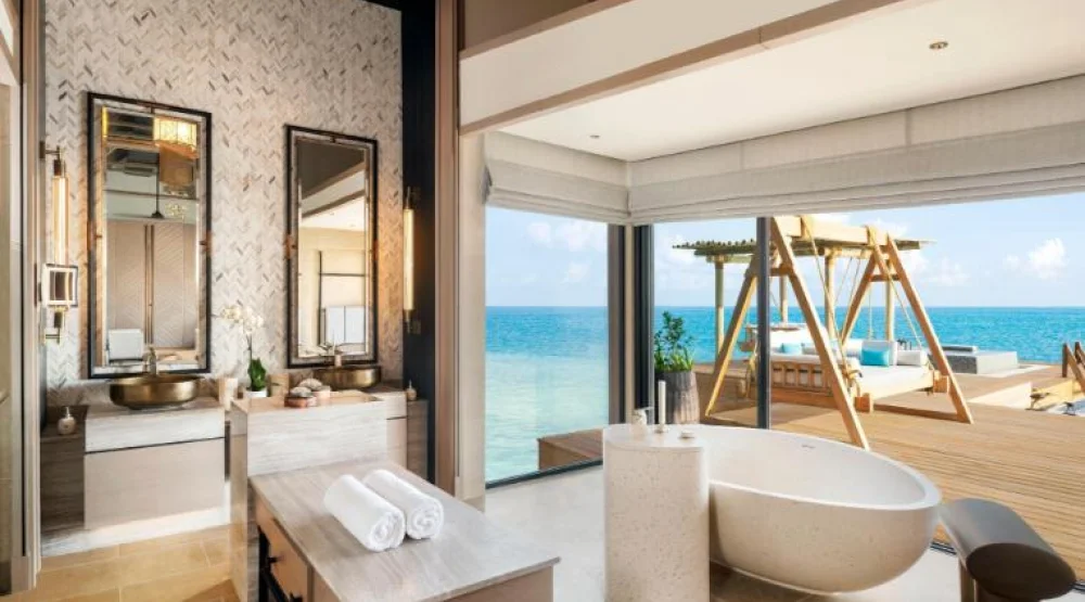 Two Bedroom Overwater Villa with Pool at Waldorf Astoria Maldives Ithaafushi