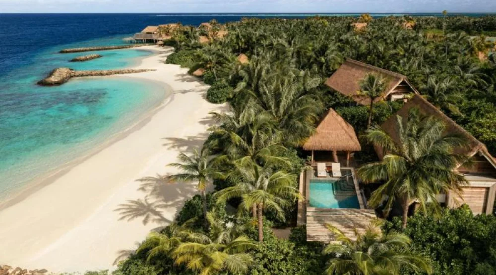 Two Queen Bedded Beach Villa with Pool at Waldorf Astoria Maldives Ithaafushi