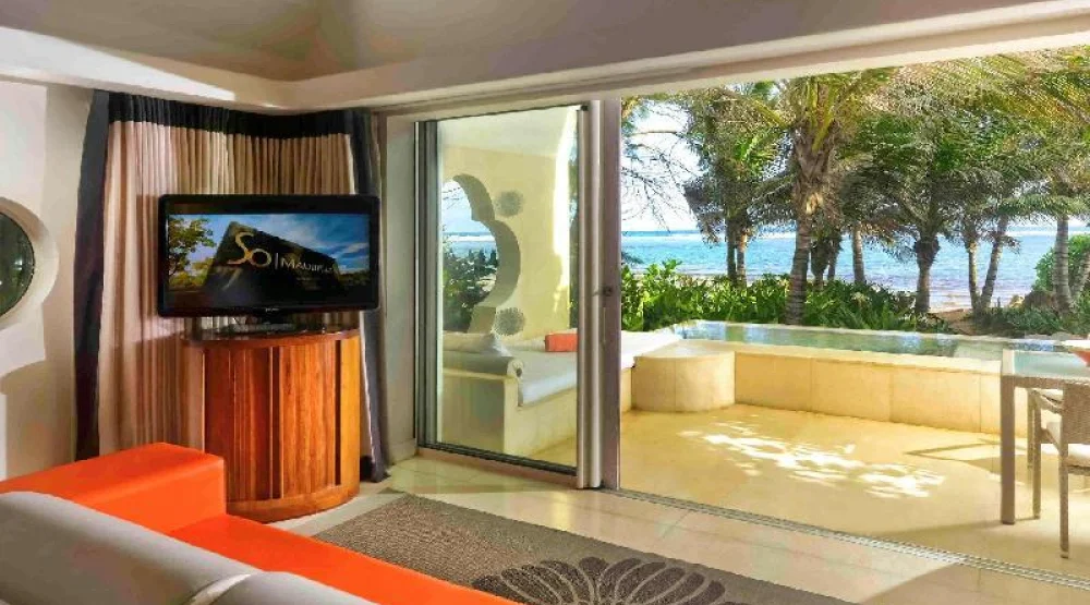 So Beach Villa, One King Bed, Private Garden with Heated Plunge Pool, Beach Front at Sofitel SO Mauritius