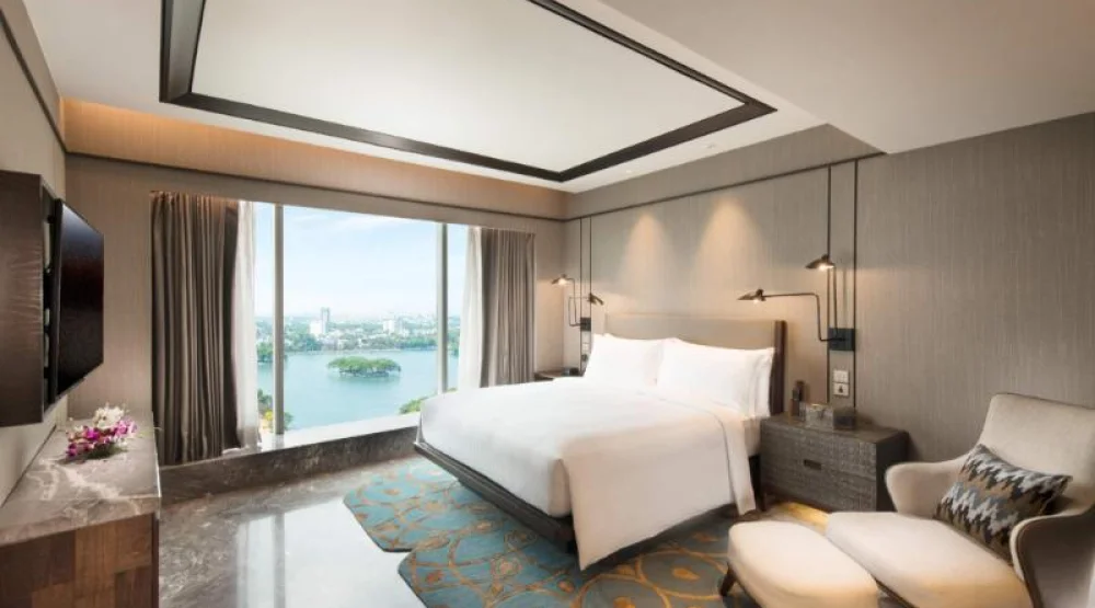 King Deluxe Lake View Room at Conrad Bengaluru