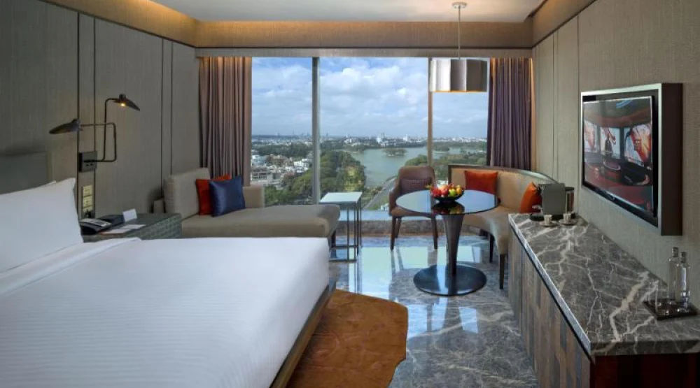 Two Twin Deluxe Lake View Room at Conrad Bengaluru