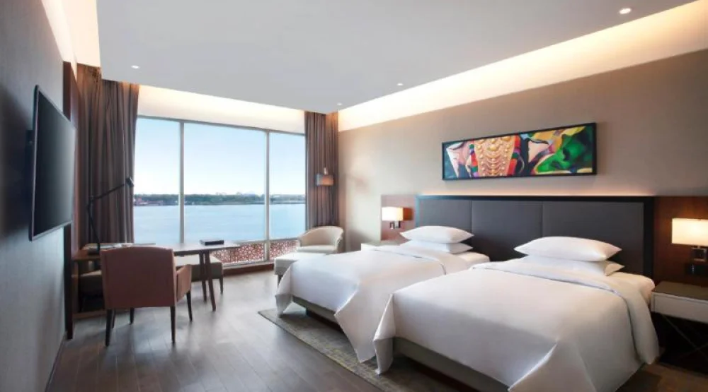 Two Twin Beds Backwater View at Grand Hyatt Kochi Bolgatty