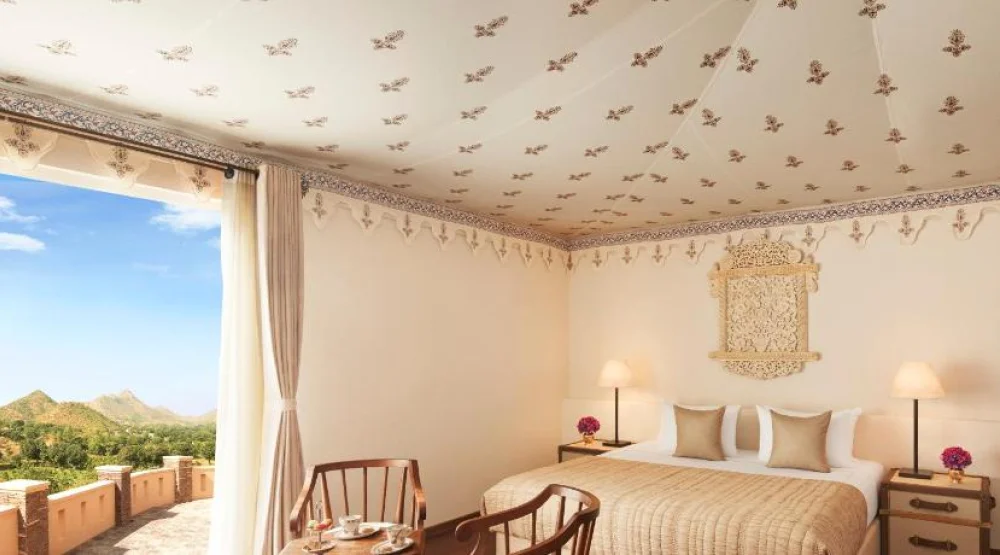 Luxury Tent Panorama View King Bed at Taj Aravali Resort & Spa