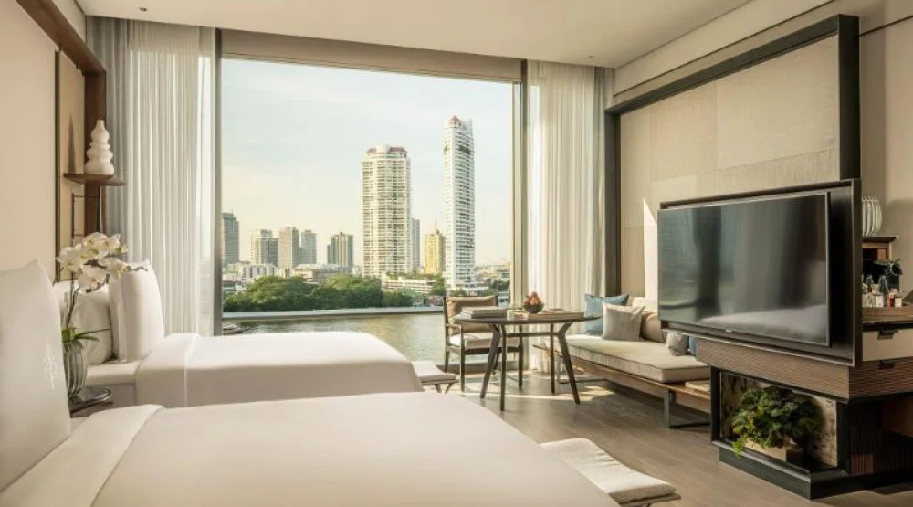 Premier River View Room Two Twin Beds at Four Seasons Hotel Bangkok At Chao Phraya River