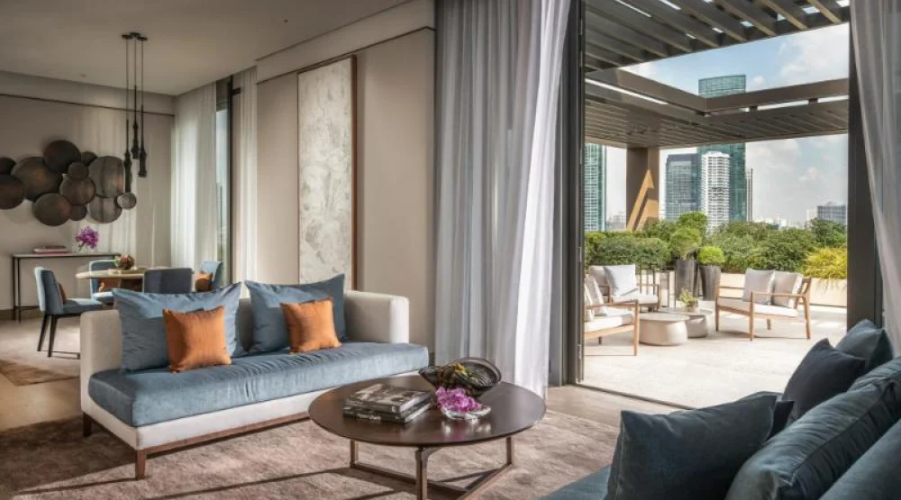 Riverside Terrace One Bedroom Suite King at Four Seasons Hotel Bangkok At Chao Phraya River