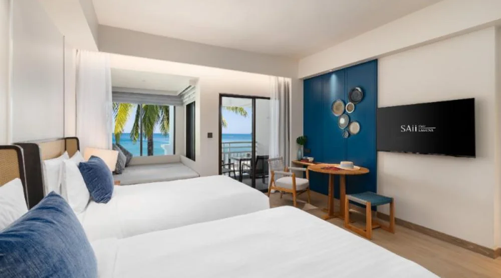 Ocean Front Balcony Two Twin Beds at SAii Laguna Phuket
