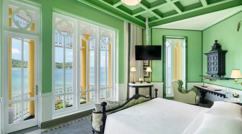 Deluxe Emerald Bay, Larger Guest Room, One King, Ocean View, Beach Front, Balcony at JW Marriott Phu Quoc Emerald Bay